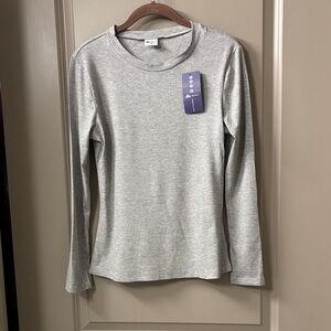 Gray Long Sleeve Crewneck Top